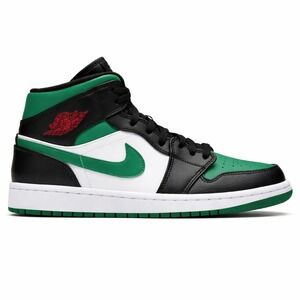 Nike Air Jordan 1 Mid Pine Green Black White Red 554724-067 Mens Basketball Shoe